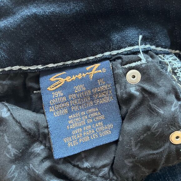 Seven 7‎ Boot Low rise Jeans Women's Sz 28 Y2K Dark Wash Denim Embellished Bling - Picture 5 of 6
